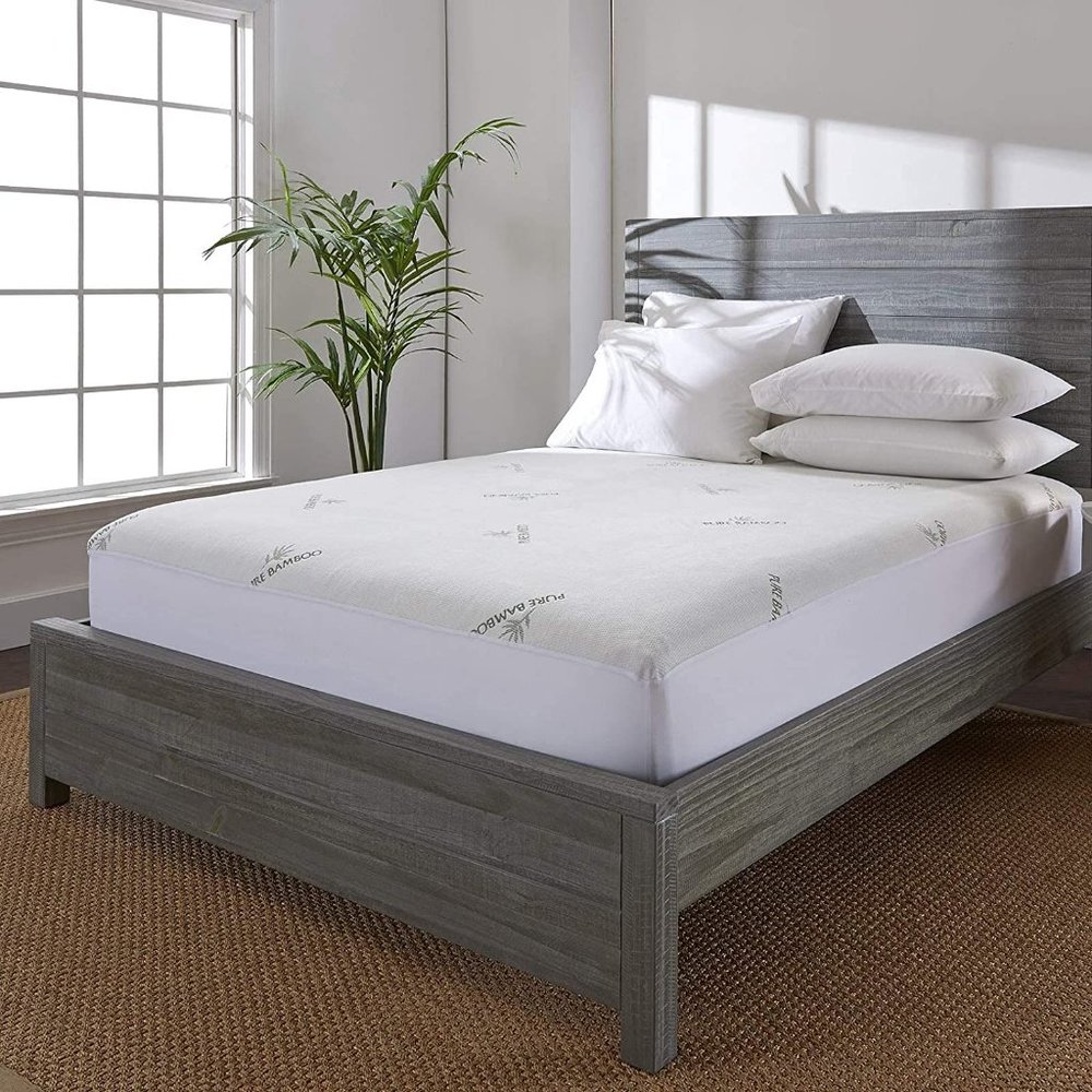 NEW PURE BAMBOO  Bamboo Mattress Protector - Waterproof Breathable Cooling Cover